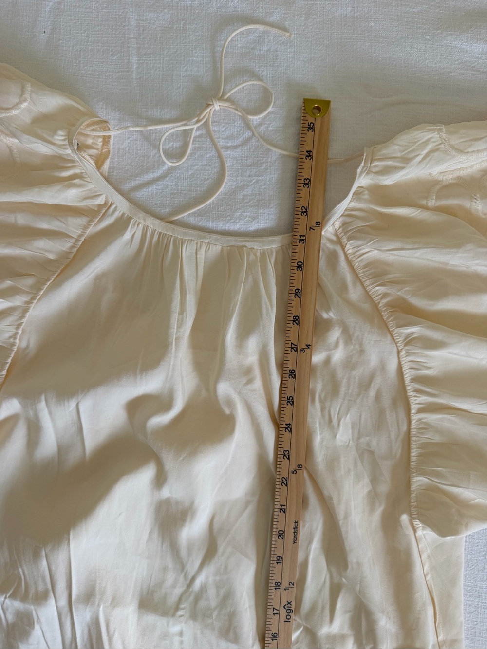 H&M Cream Boho Mini Crochet Embroidered Balloon Sleeves - Picture 11 of 12